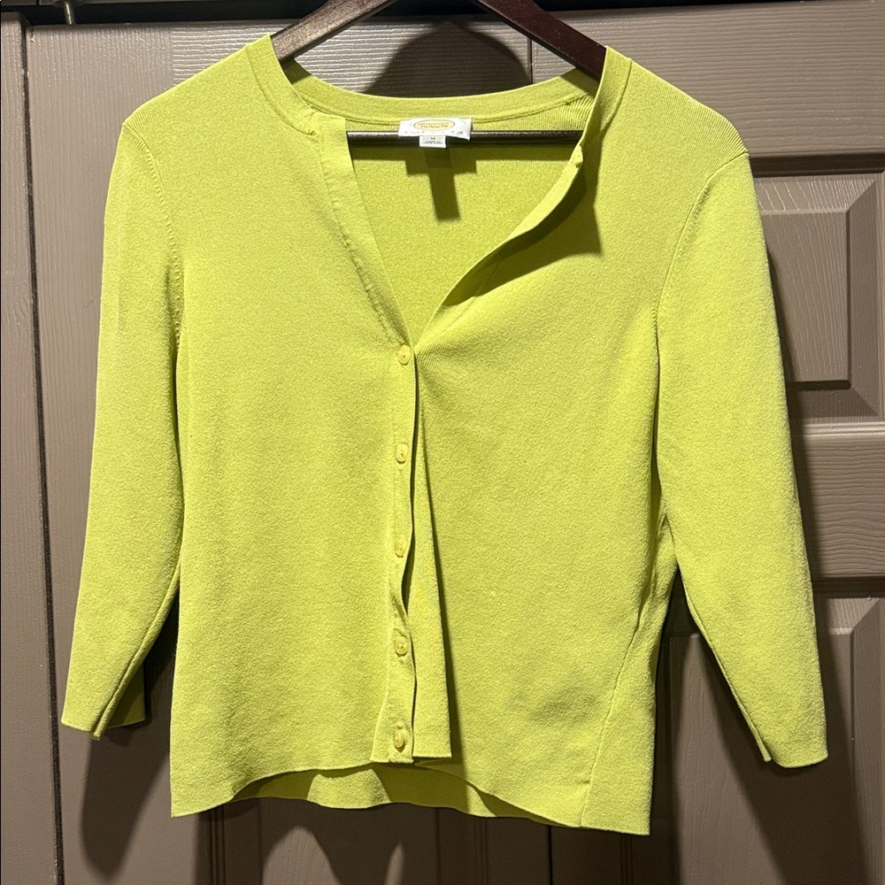 Talbots Lime Green cardigan